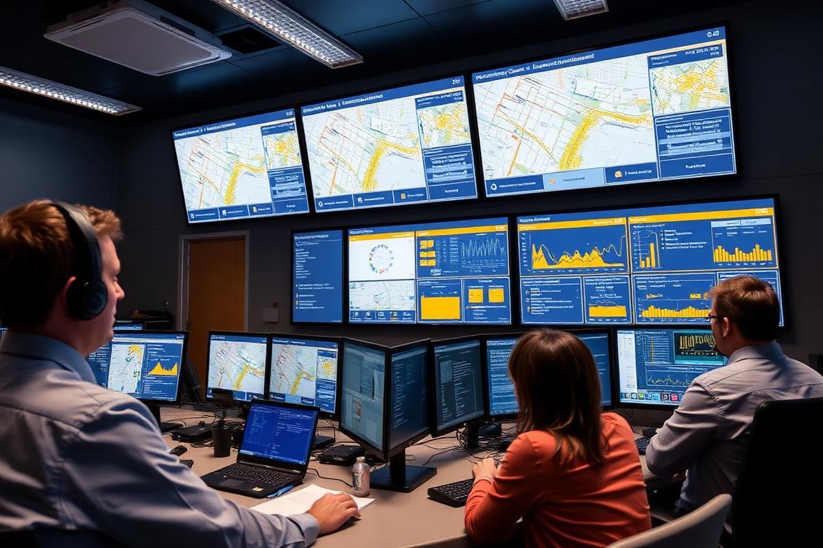 Parking operations control room with occupancy dashboards